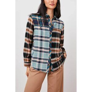 Rails Heathrow Mixed Plaid Green Brando Shirt, Size S